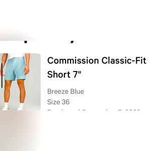 Lululemon men’s commission 7in shorts